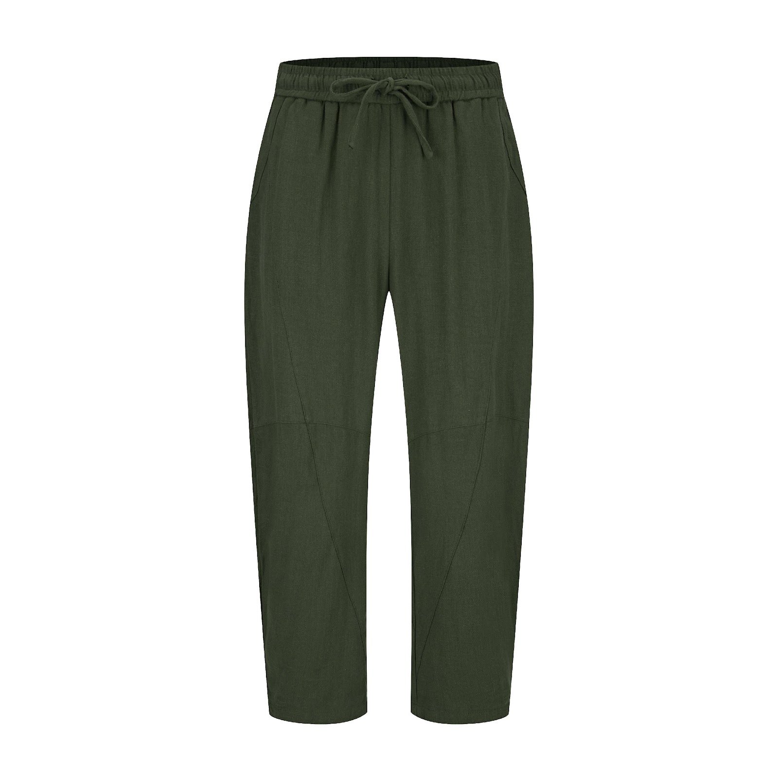 Chinese Inspired Relaxed Green Long Pants